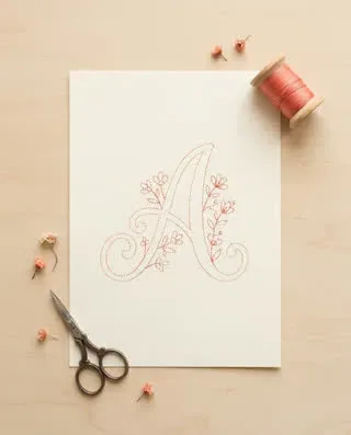 Risco de alfabeto decorado para bordar