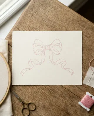 Risco de laço decorativo para bordar